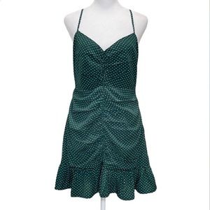 Urban Outfitters Green Polka Dot Mini Dress Size Medium